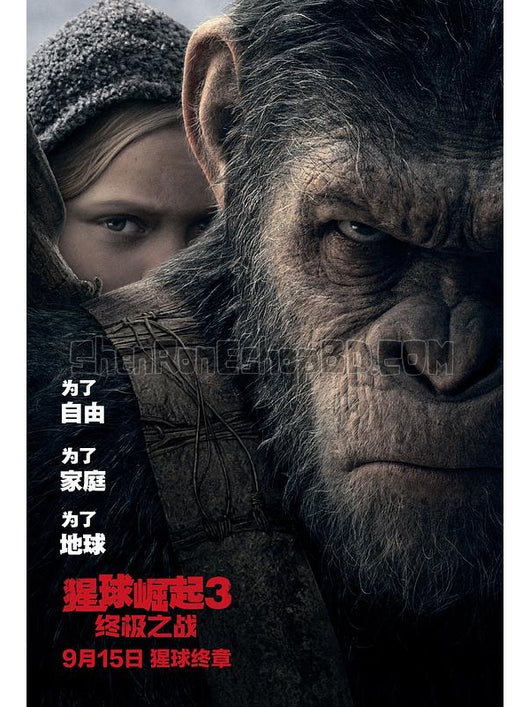 SRB08207 【猩球崛起3：終極之戰 War For The Planet Of The Apes】電影 3D 不附粵配 附繁中字幕 01碟