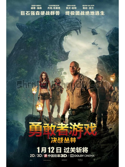 SRB09164 【勇敢者遊戲：決戰叢林 巨石強森 Jumanji：Welcome To The Jungle】電影 3D 不附粵配 附繁中字幕 01碟