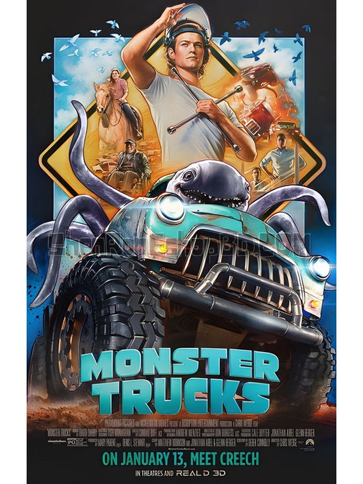 SRB07069 【怪獸卡車/ 大腳車 魔獸戰車 Monster Trucks】電影 BD50G 不附粵配 附繁中字幕 01碟